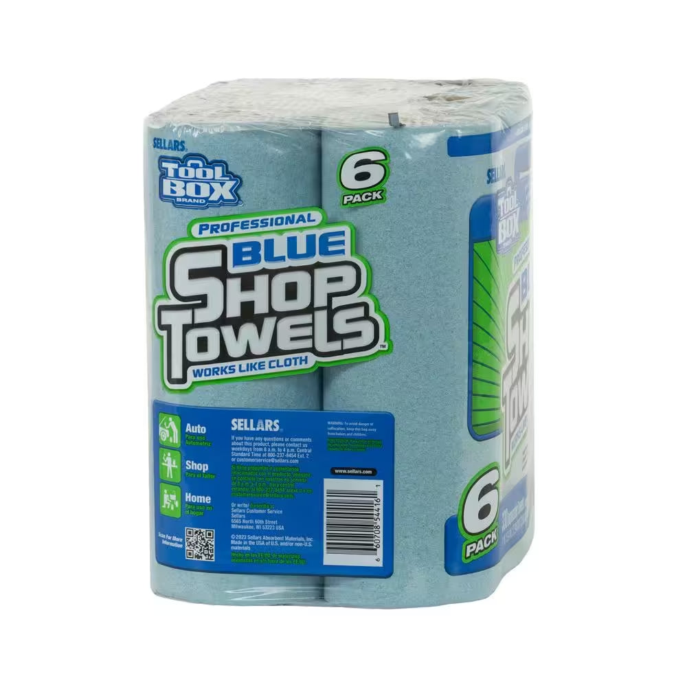 Z400 Blue 55-Count Roll of Shop Towel Cleaning Wipes (6-Pack)