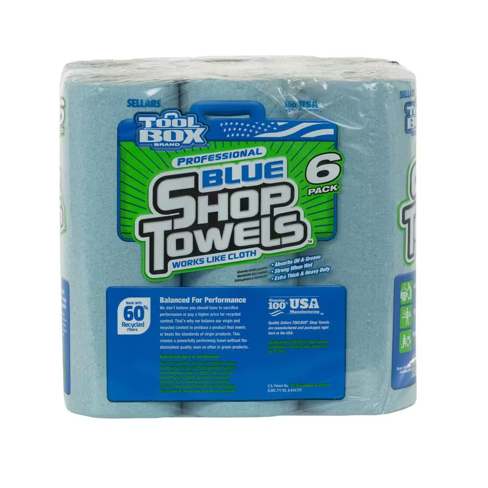 Z400 Blue 55-Count Roll of Shop Towel Cleaning Wipes (6-Pack)