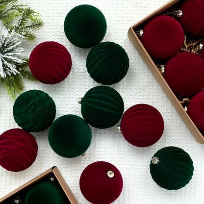 Velvet Christmas Balls Christmas Tree Decorations Holiday Hanging Balls 8Cm Party Xmas Tree Decor Ornaments Balls 2025