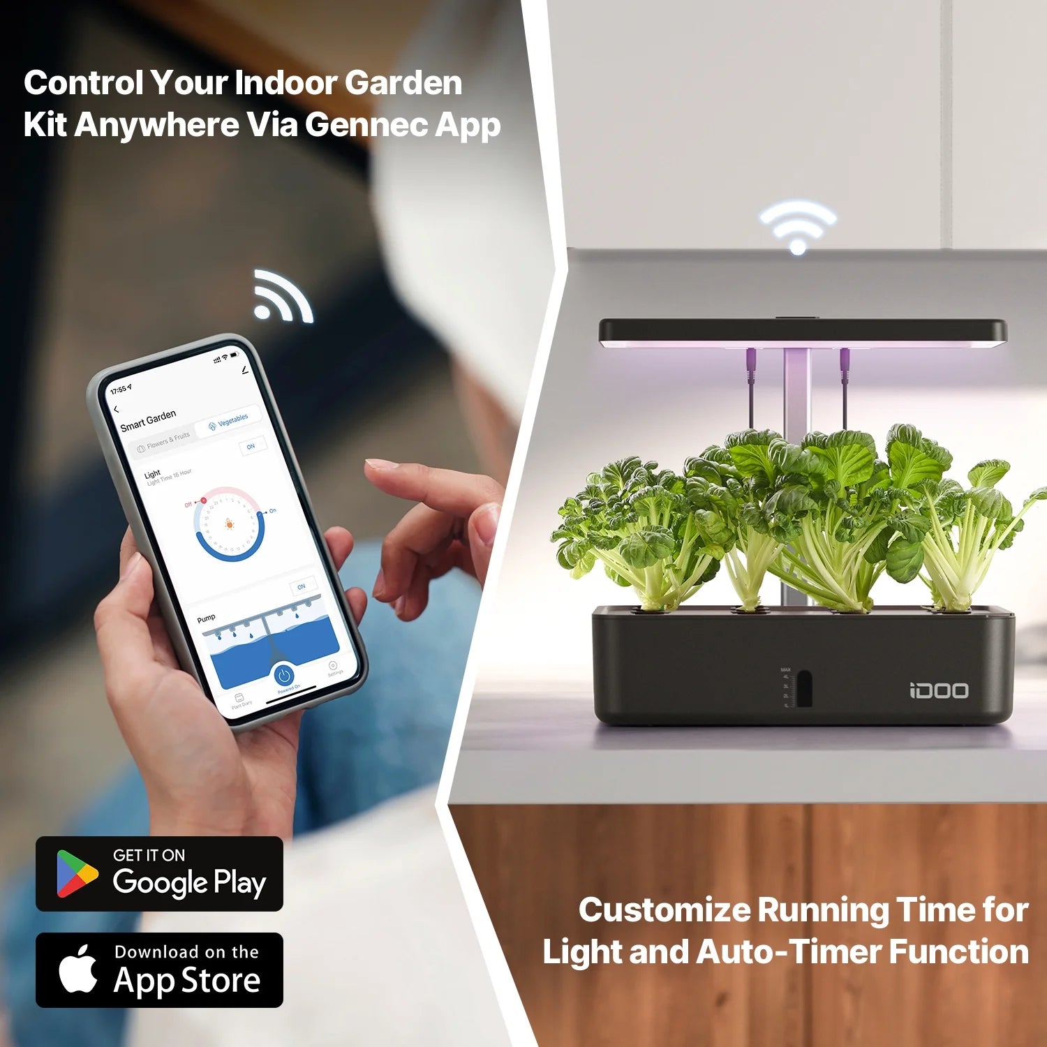 Wifi 12 Pods Hydroponics Growing System, Smart Indoor Grow System Kit with APP Control