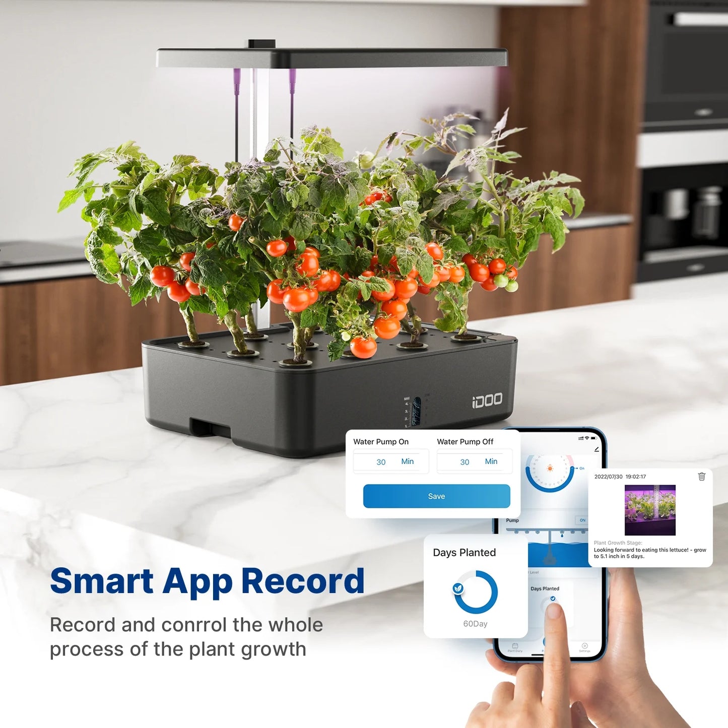 Wifi 12 Pods Hydroponics Growing System, Smart Indoor Grow System Kit with APP Control